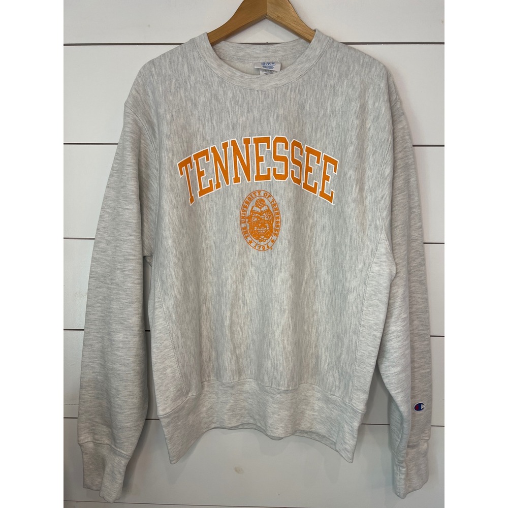 Champion Reverse Weave Tennessee VOLS Sweatshirt Grey Orange Medium gameday